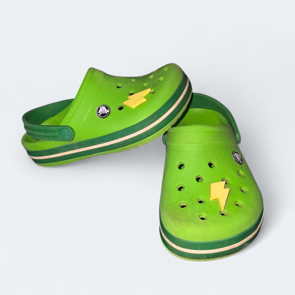 Crocs Bayaband Lime Green Kids Clogs Size J 2